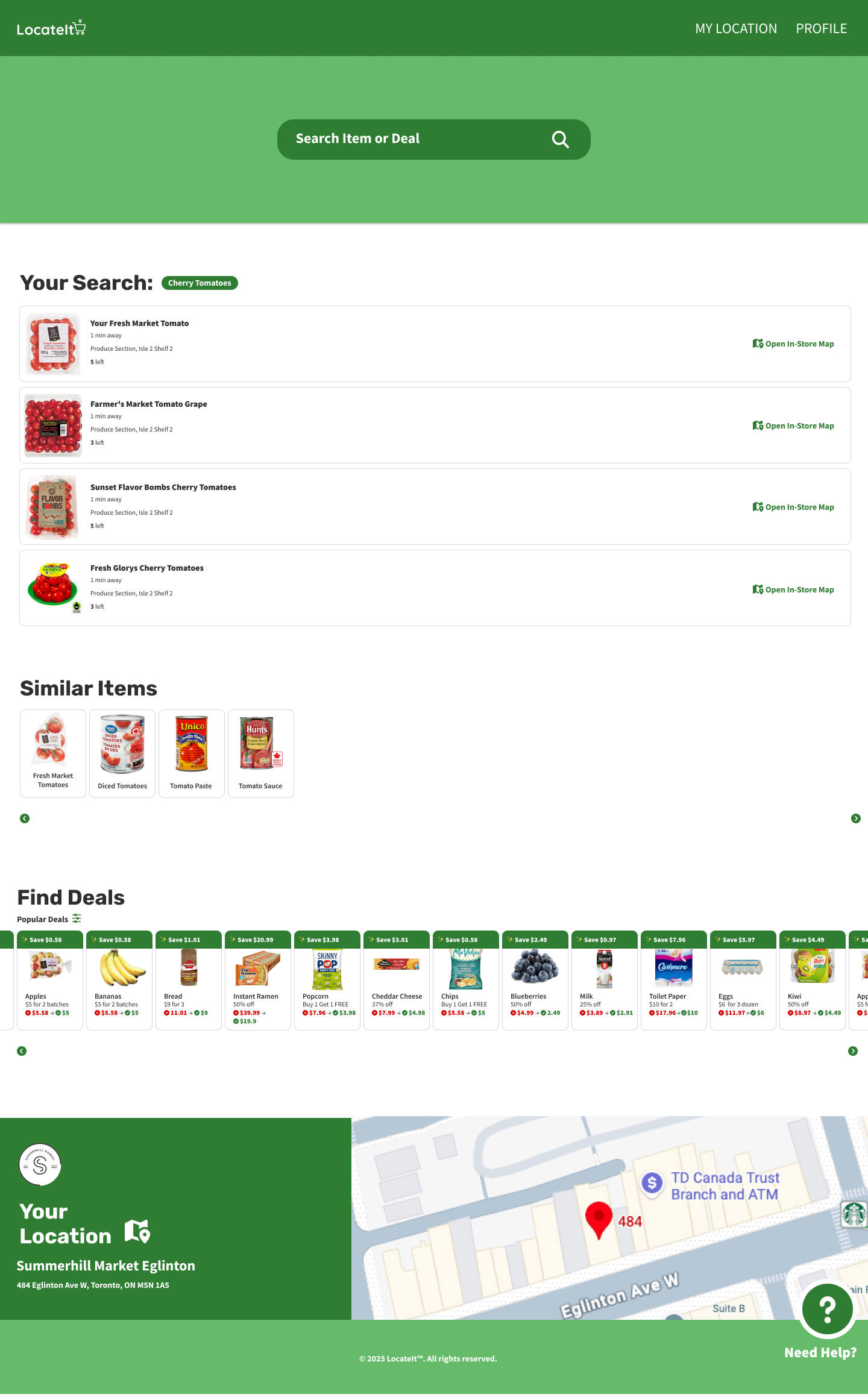 Desktop mock up for item details